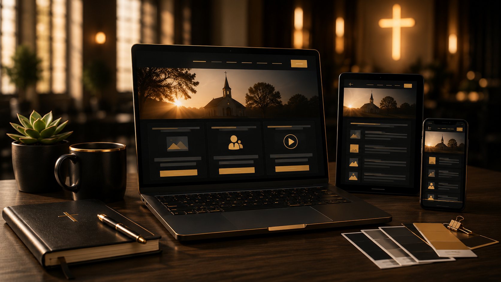 Grace In The Grind websites shown across laptop, tablet, and phone.